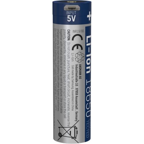 ANSMANN 18650 Li-ion 3400mAh védett akkumulátor USB töltéssel