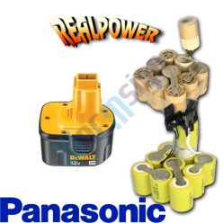   DC9071, DE9037, DE9071, DE9074 Ni-Cd akku felújítás 12 V Panasonic cellával