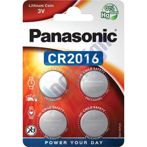 Panasonic CR2016 3V lítium gombelem 4db/csomag