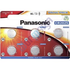 Panasonic CR2025 3V lítium gombelem 6db/csomag
