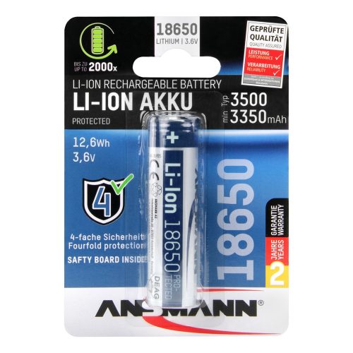 ANSMANN 18650 Li-ion 3500mAh védett akkumulátor