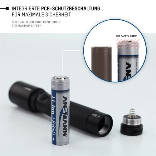 ANSMANN 18650 Li-ion 3500mAh védett akkumulátor