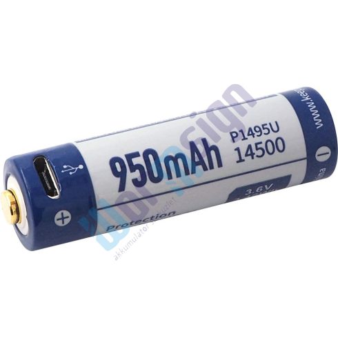 KeepPower 14500/AA 3,6V 950mAh védett Li-ion akkumulátor USB