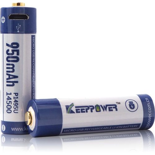 KeepPower 14500/AA 3,6V 950mAh védett Li-ion akkumulátor USB
