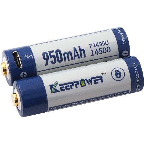 KeepPower 14500/AA 3,6V 950mAh védett Li-ion akkumulátor USB