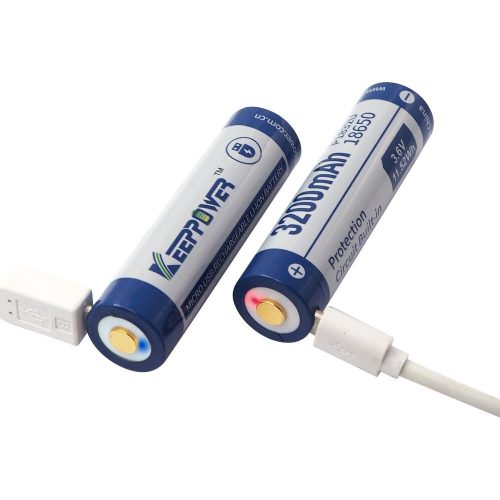 KeepPower 18650 3,7V 3200mAh védett Li-ion akkumulátor USB