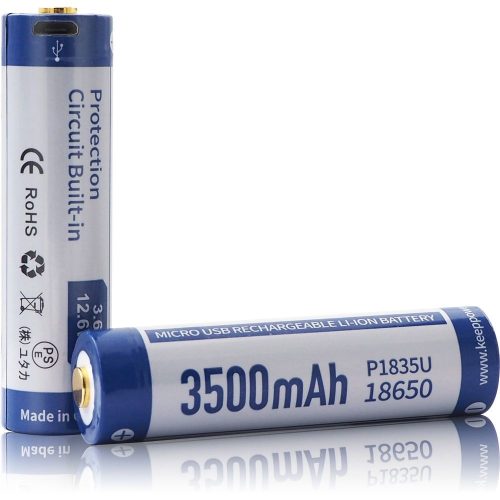 KeepPower 18650 3,7V 3500mAh védett Li-ion akkumulátor USB