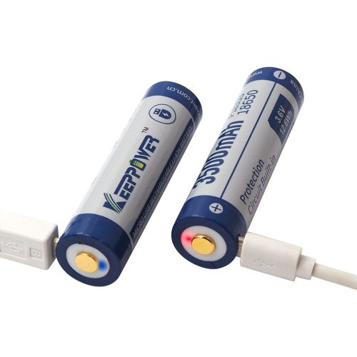 KeepPower 18650 3,7V 3500mAh védett Li-ion akkumulátor USB