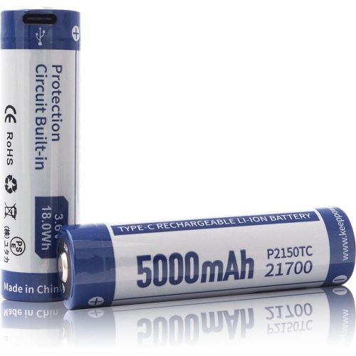 KeepPower 21700 3,7V 5000mAh védett Li-ion akkumulátor USB C-type