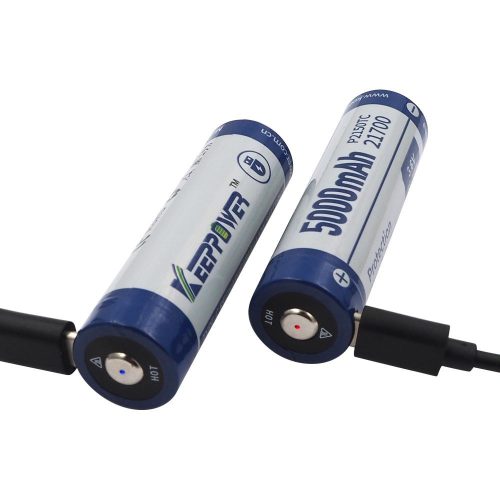 KeepPower 21700 3,7V 5000mAh védett Li-ion akkumulátor USB C-type