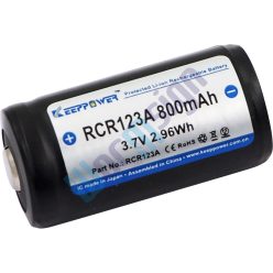   KeepPower CR123 3,7V 800mAh Li-ion akkumulátor védelemmel 31mm