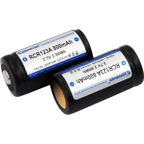 KeepPower CR123 3,7V 800mAh Li-ion akkumulátor védelemmel 31mm