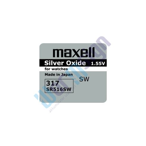 Maxell SR516SW 1,55V ezüst-oxid gombelem 1db